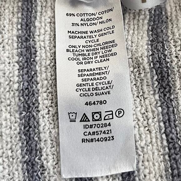 Loft Womens Stripped Blouse 3/4 Sleeve Sweatshirt V Neck Pullover Blouse Size M - Picture 4 of 6